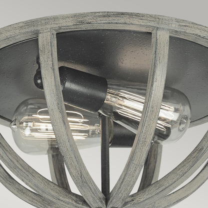 Allier Light Flush in Weathered Oak Wood/Antique Forged Iron