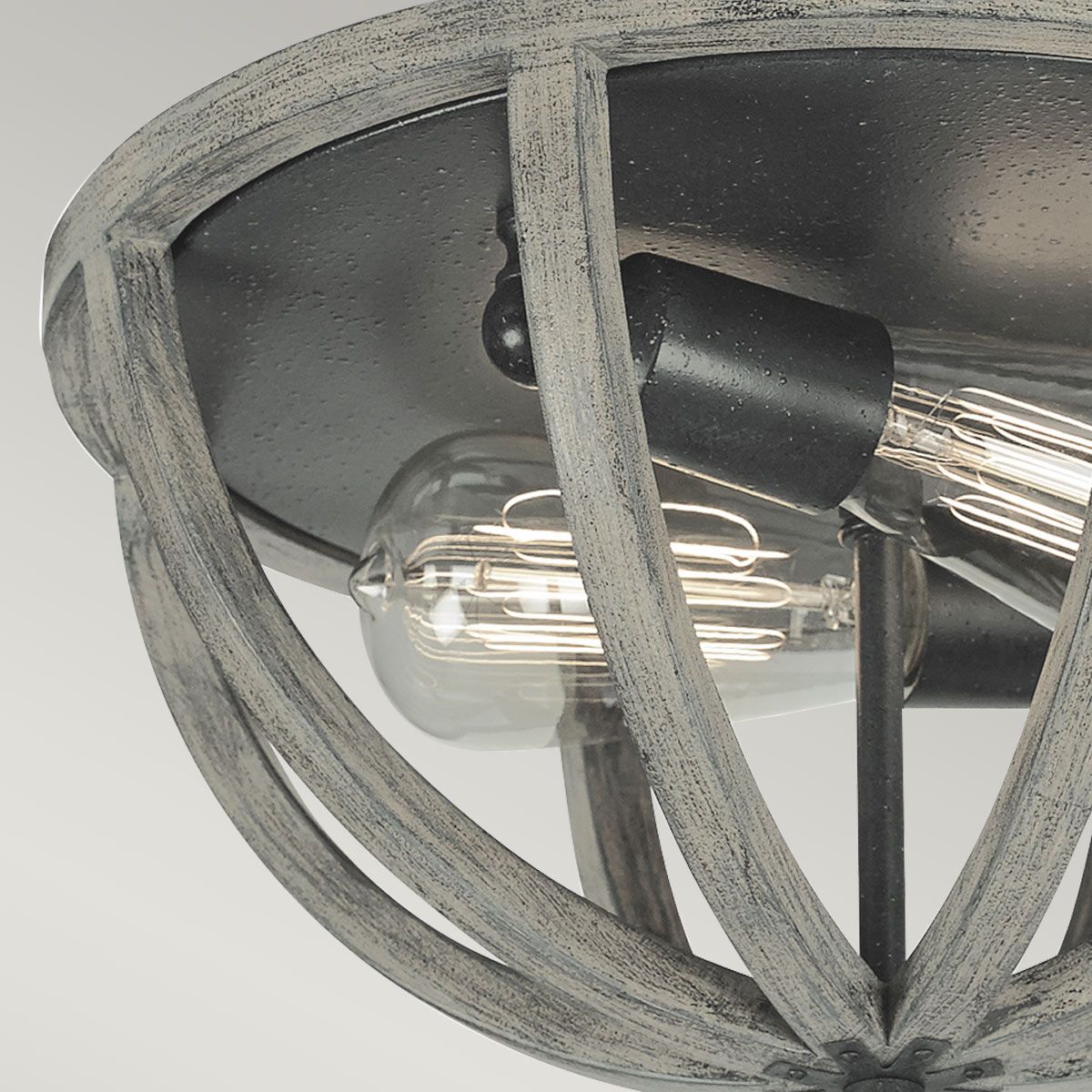 Allier Light Flush in Weathered Oak Wood/Antique Forged Iron