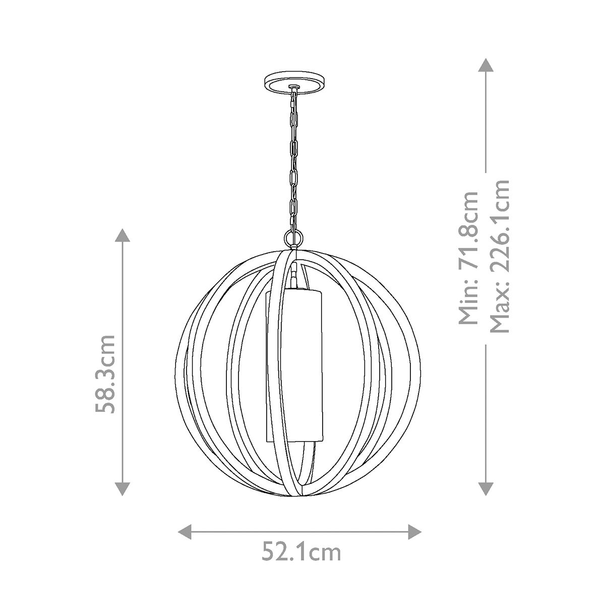 Allier Light Small Pendant in Light Wood/Brushed Steel