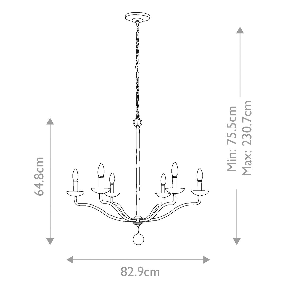 Annie In Light Chandelier Textured Plaster White