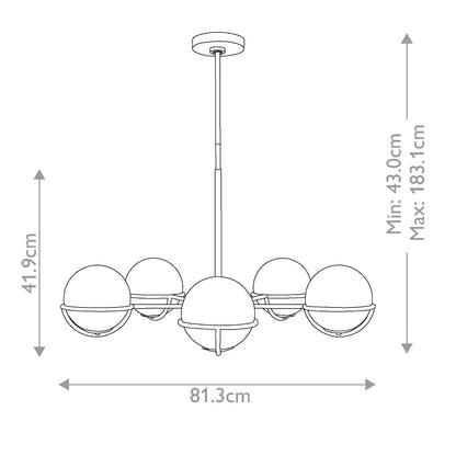 Apollo Light Chandelier in Burnished Brass