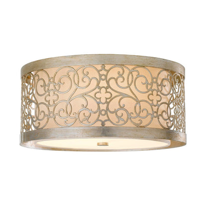 Arabesque Light Flush Light in Silver Leaf Patina