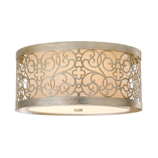 Arabesque Light Flush Light in Silver Leaf Patina