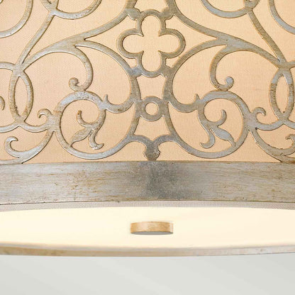 Arabesque Light Flush Light in Silver Leaf Patina