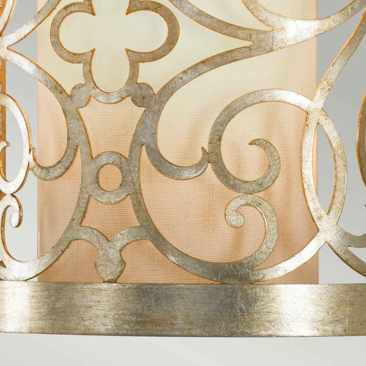 Arabesque In Light Wall Light In Silver Leaf Patina