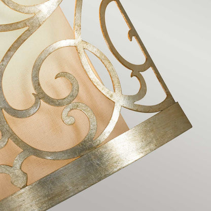Arabesque In Light Wall Light In Silver Leaf Patina