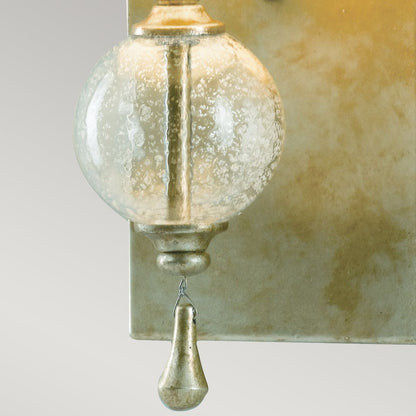 Argento In Light Wall Light In Oxidized Silver Leaf