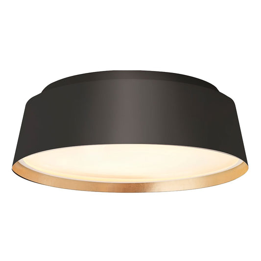 Asher Light Flush Light in Midnight Black & Gold