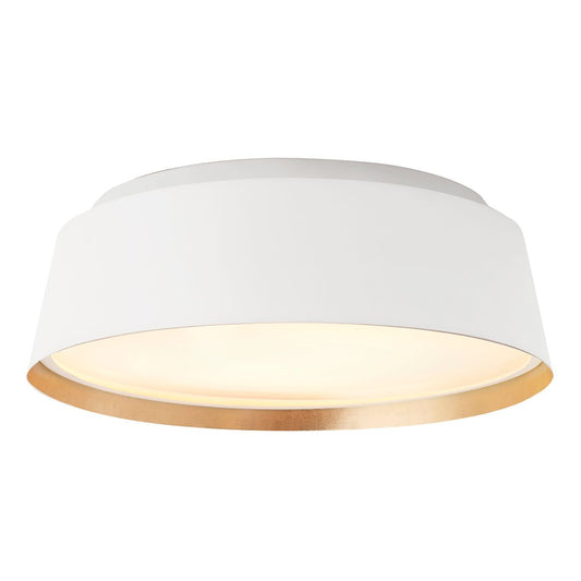 Asher Light Flush Light in Matte White & Gold