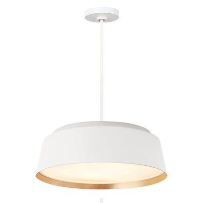 Asher Light Pendant in Matte White & Gold