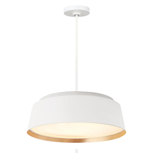 Asher Light Pendant in Matte White & Gold