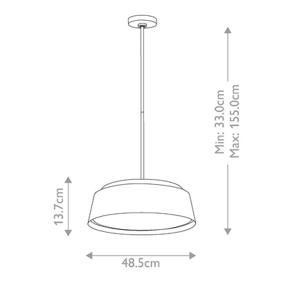 Asher Light Pendant in Matte White & Gold