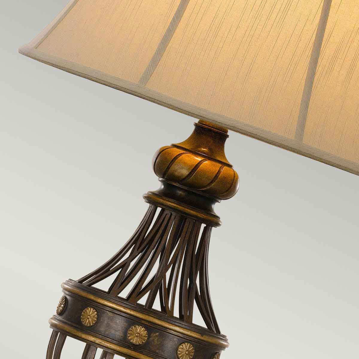 Augustine In Light Table Lamp Antique Brown with Ivory Shade