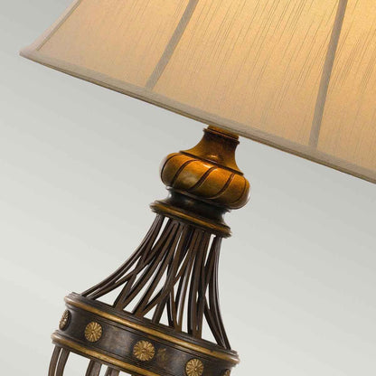 Augustine In Light Table Lamp Antique Brown with Ivory Shade