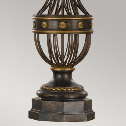 Augustine In Light Table Lamp Antique Brown with Ivory Shade