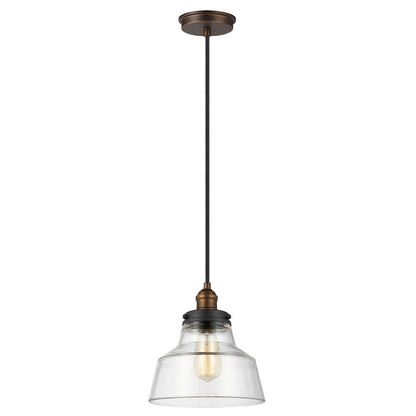 Baskin Light Pendant in Painted Aged Brass and Dark Weathered Zinc