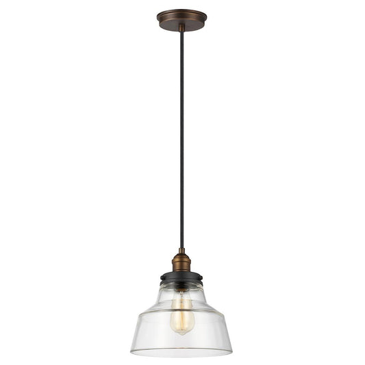 Baskin Light Pendant in Painted Aged Brass and Dark Weathered Zinc