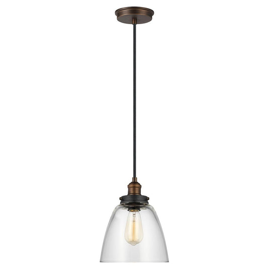 Baskin Light Pendant in Painted Aged Brass and Dark Weathered Zinc