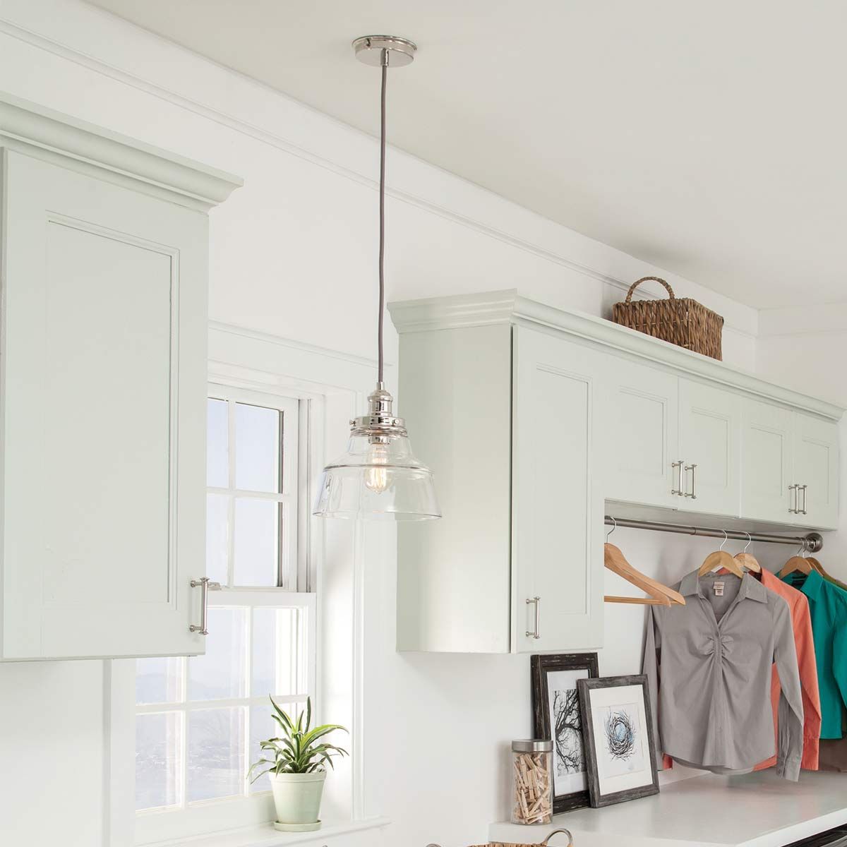 Baskin Light Pendant in Polished Nickel