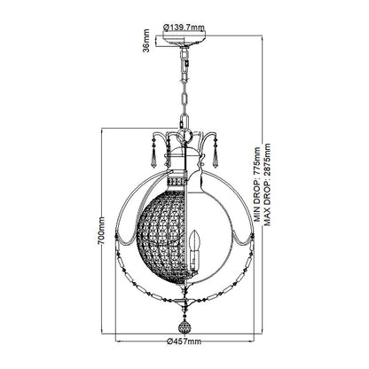 Bellini Light Chandelier in Oxidized Bronze/British Bronze