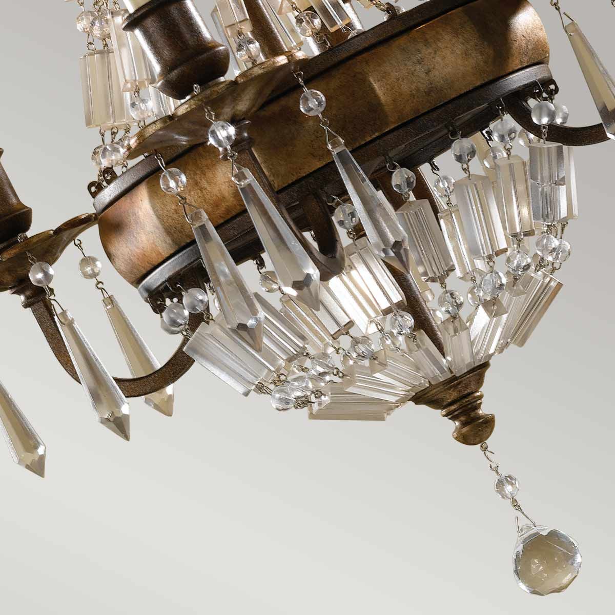 Bellini Light Chandelier in Oxidized Bronze/British Bronze