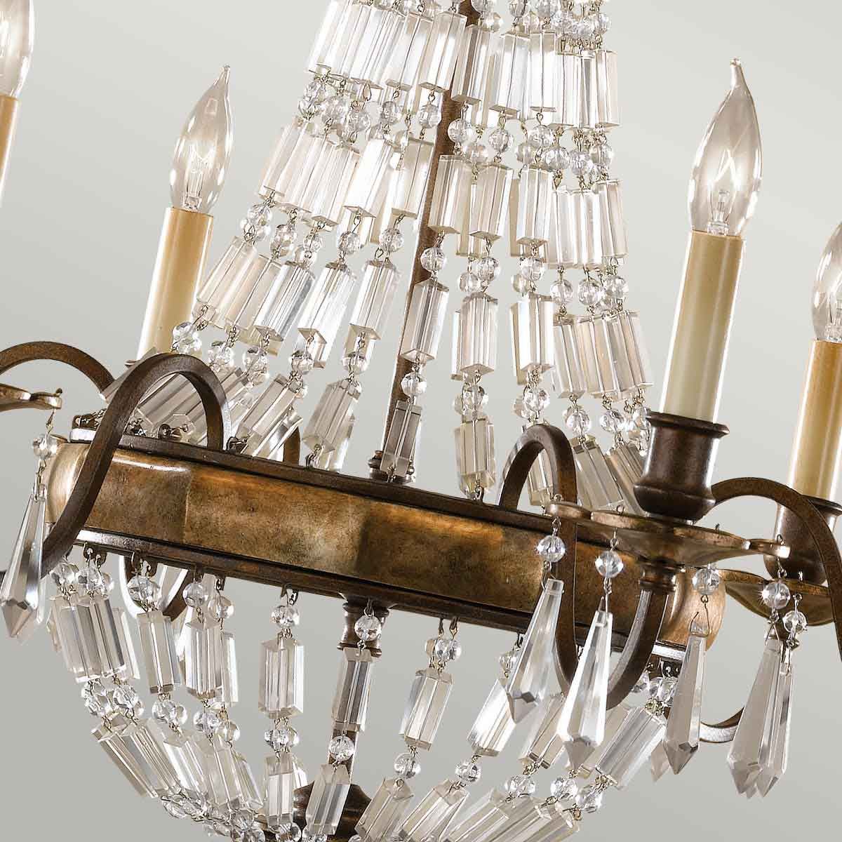 Bellini Light Chandelier in Oxidized Bronze and British Bronze