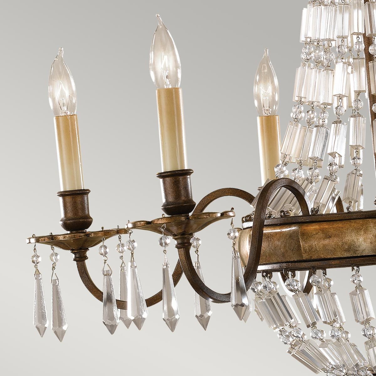 Bellini Light Chandelier in Oxidized Bronze and British Bronze