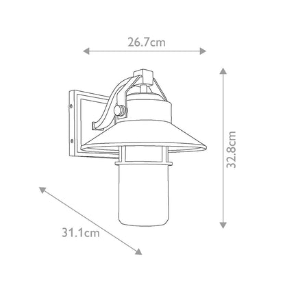Boynton Light Medium Wall Lantern in Painted Brushed Steel