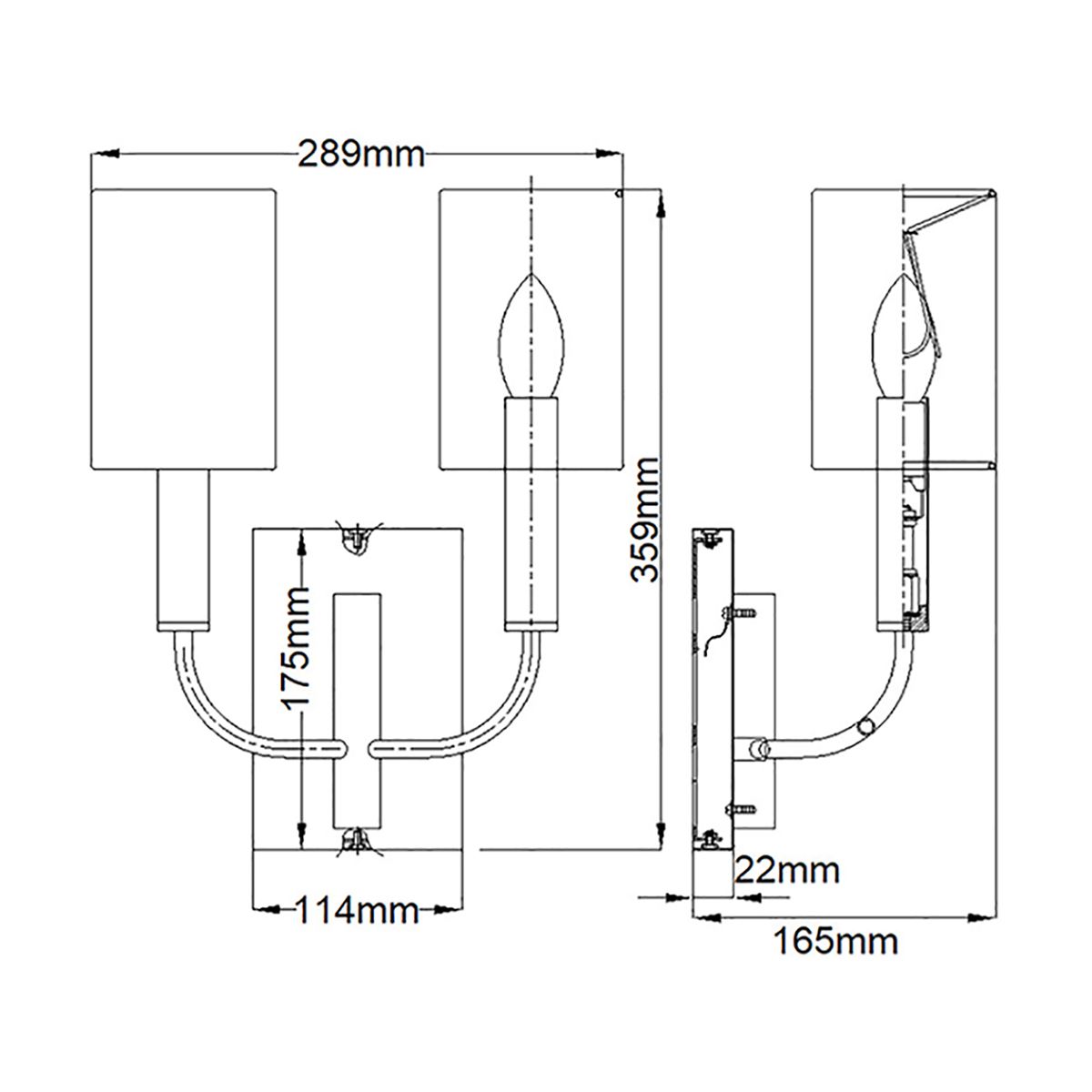 Brianna Light Wall Light in Polished Nickel