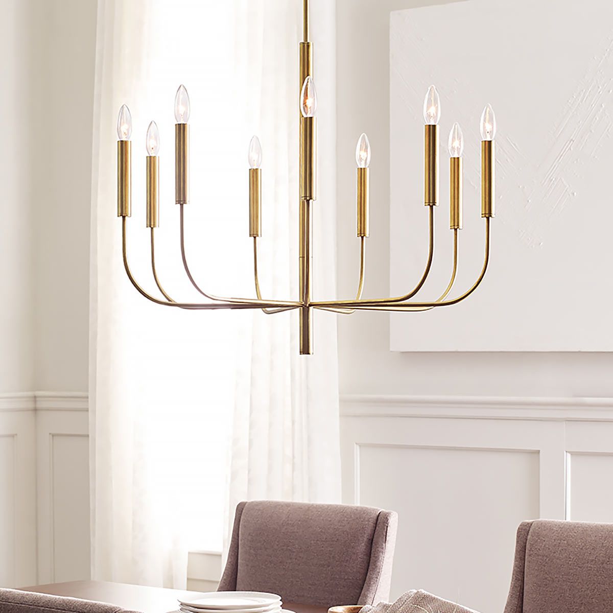 Brianna Light Chandelier in Burnished Brass