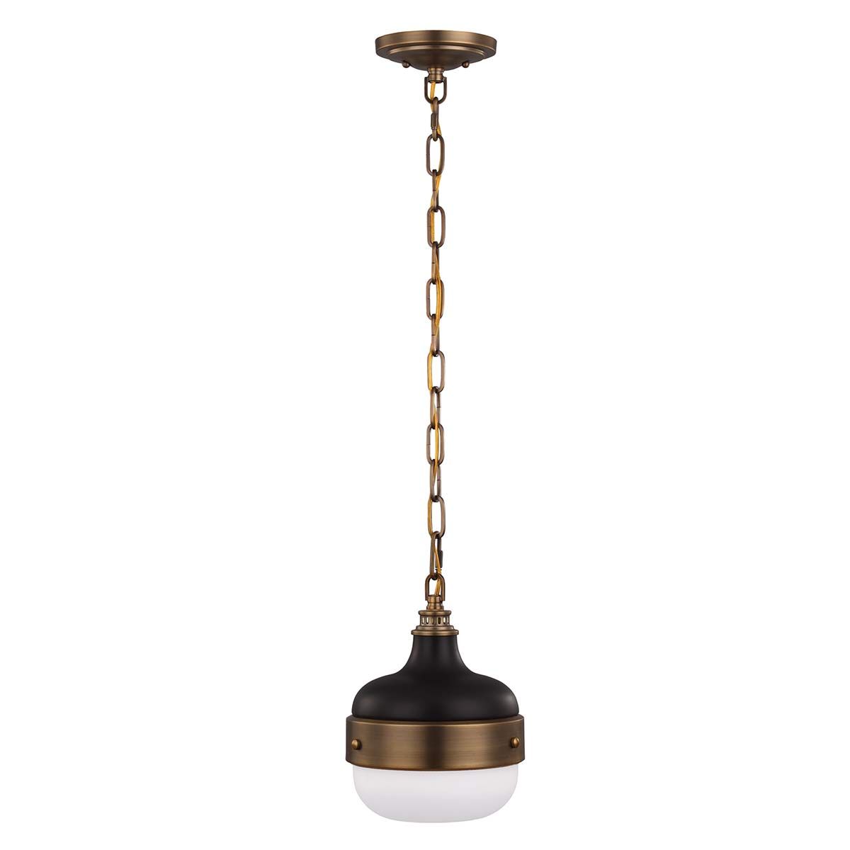 Cadence Mini Pendant in Dark Antique Brass Matte Black