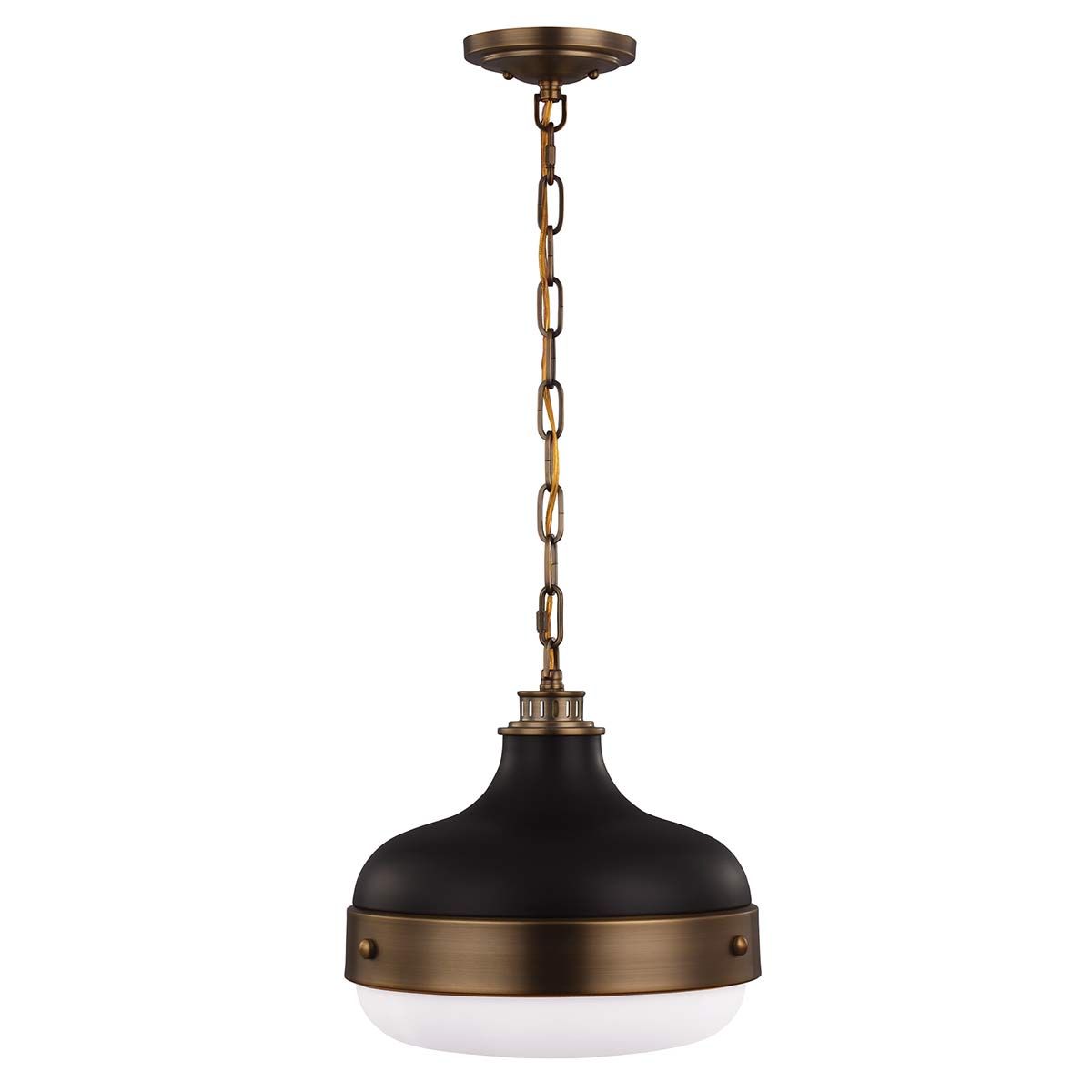 Cadence Light Pendant in Dark Antique Brass and Matte Black