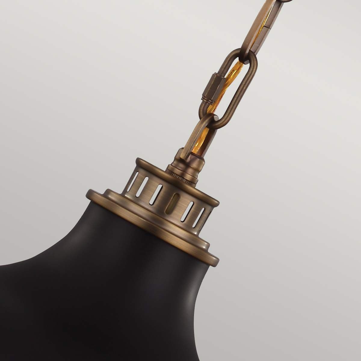 Cadence Light Pendant in Dark Antique Brass and Matte Black
