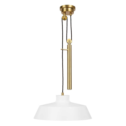Candor Light Pendant in Matte White and Brass
