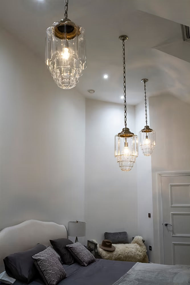 Soho Lighting Glasshouse Polished Brass Clear Pendant Light - The Schoolhouse Collection