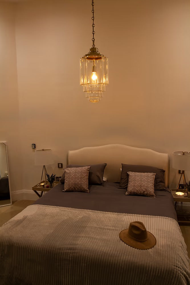 Soho Lighting Glasshouse Polished Brass Clear Pendant Light - The Schoolhouse Collection