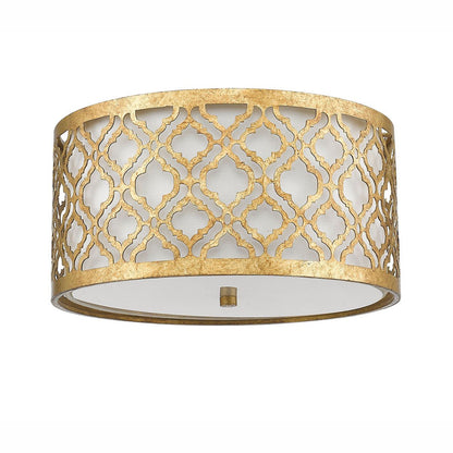 Arabella Light Flush in Distressed Gold, Ivory Shade