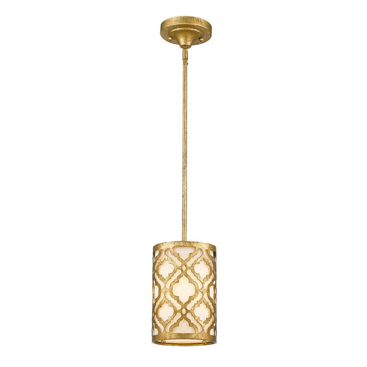 Arabella Light Duo Mount Mini Pendant in Distressed Gold, Ivory Shade