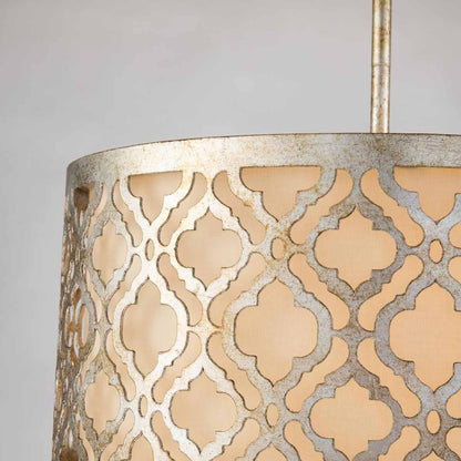 Arabella Light Duo Mount Medium Pendant in Distressed Gold, Ivory Shade