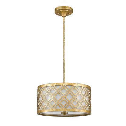 Arabella Light Duo Mount Medium Pendant in Distressed Gold, Ivory Shade