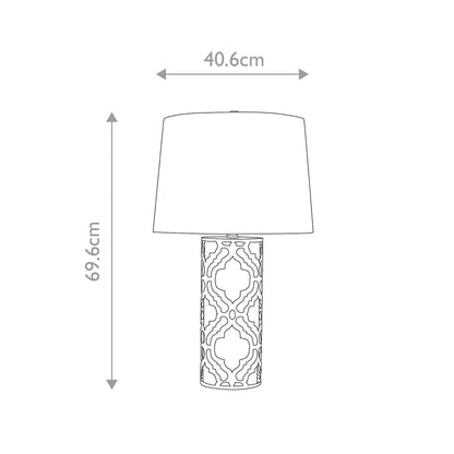 Arabella Light Table Lamp in Distressed Gold, Ivory Shade with White Shade