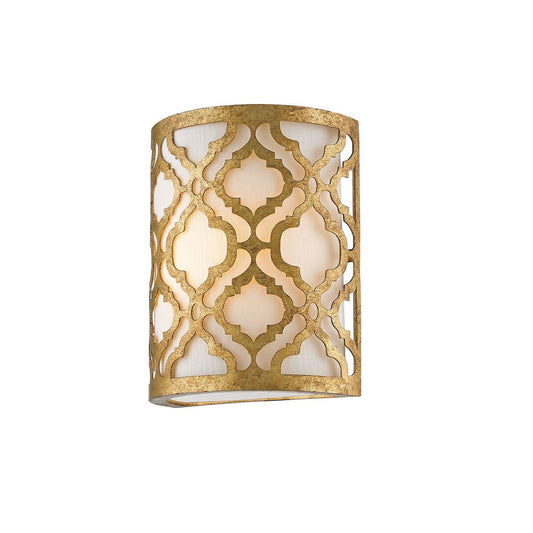 Arabella Light Wall Light in Distressed Gold, Ivory Shade