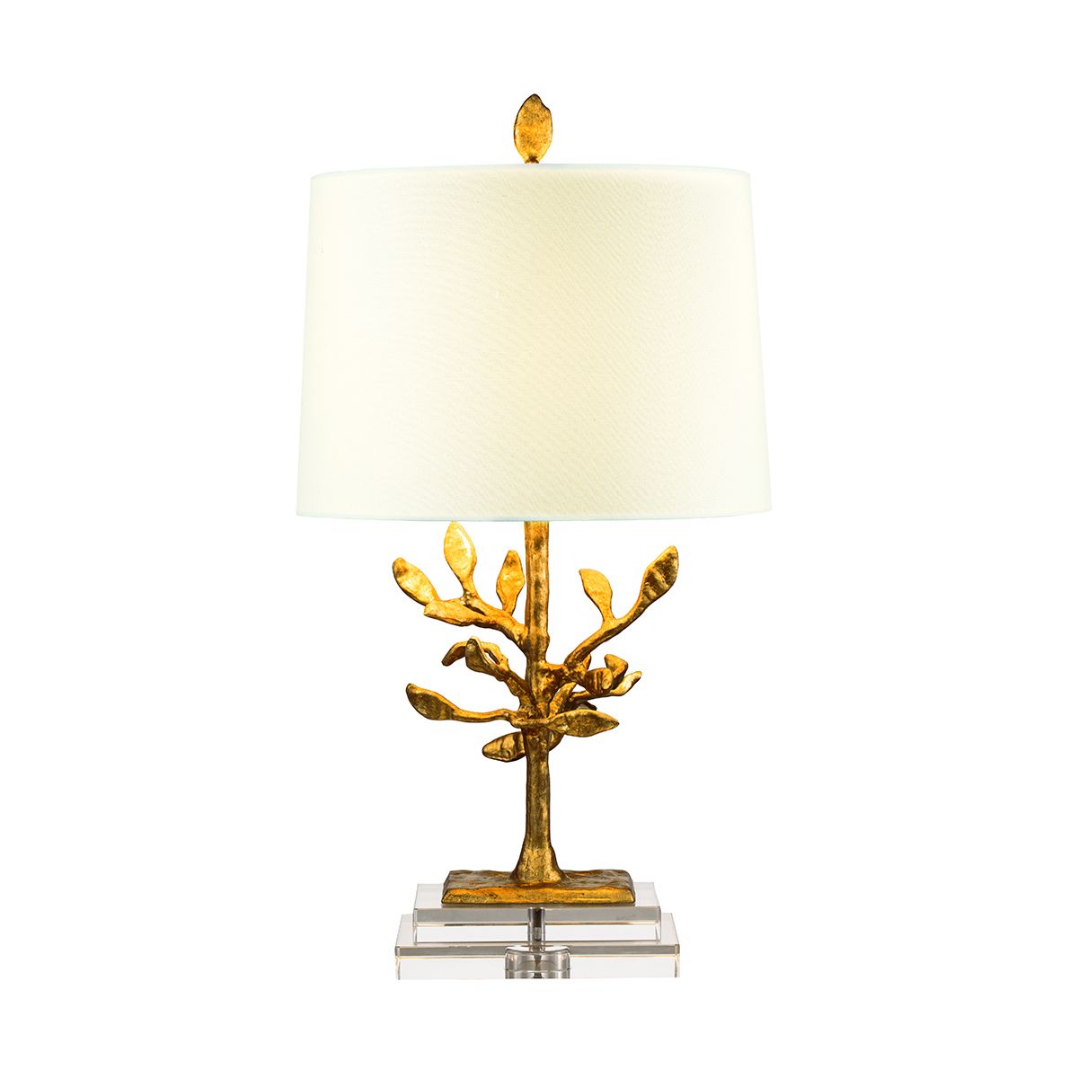 Audubon Park Light Table Lamp in Distressed Gold with Cream Shade