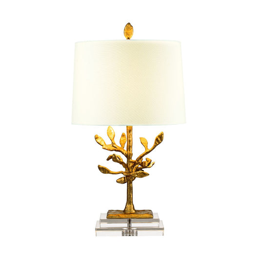 Audubon Park Light Table Lamp in Distressed Gold with Cream Shade
