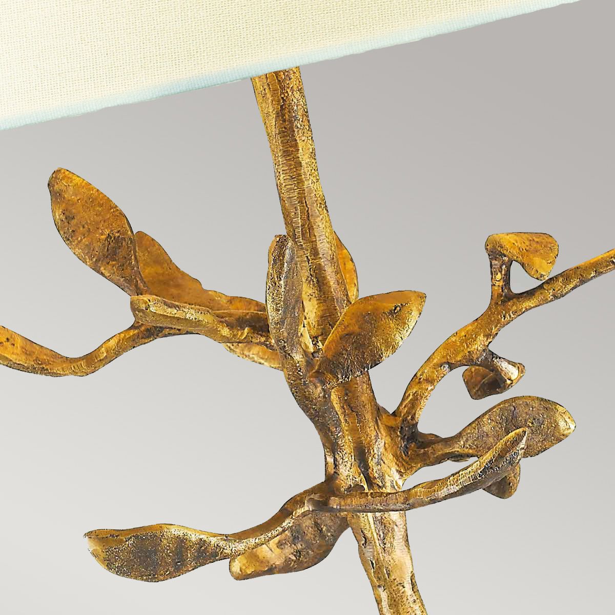 Audubon Park Light Table Lamp in Distressed Gold with Cream Shade