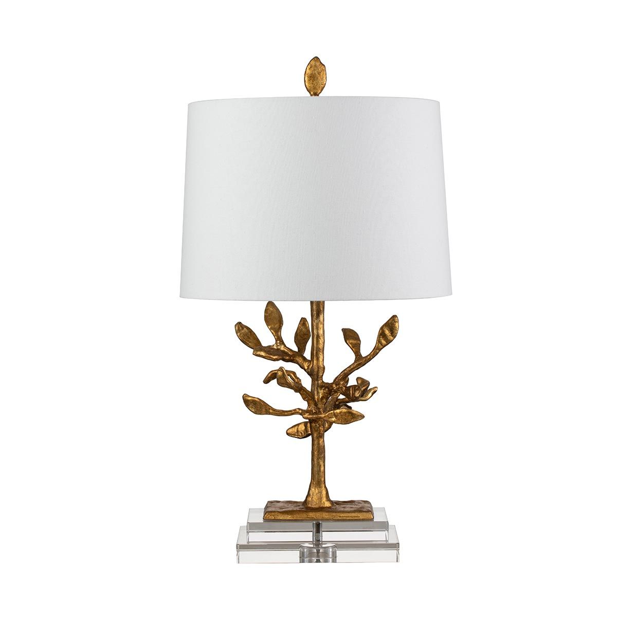 Audubon Park Light Table Lamp in Distressed Gold with Cream Shade