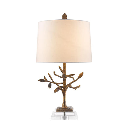 Audubon Park Light Table Lamp in Distressed Gold with Cream Shade