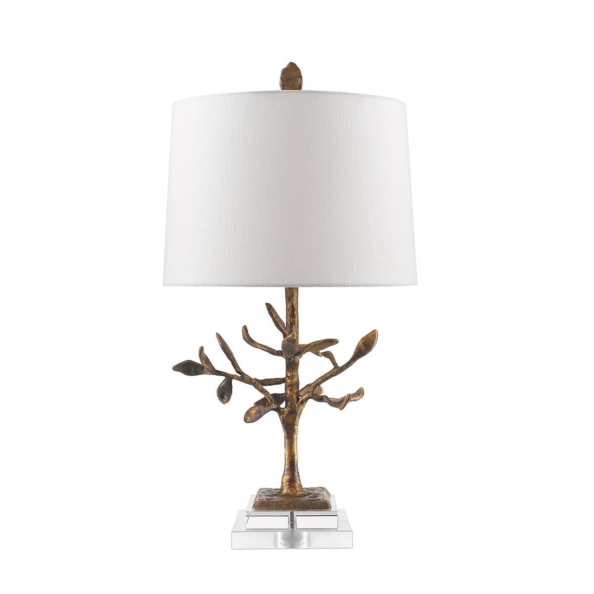 Audubon Park Light Table Lamp in Distressed Gold with Cream Shade