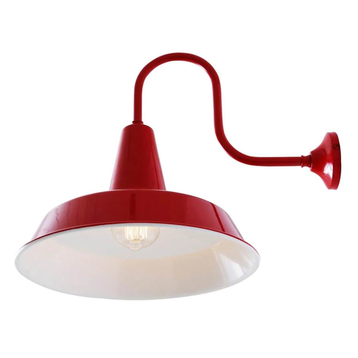 Hex Industrial Factory Swan Neck Wall Light 30.5cm