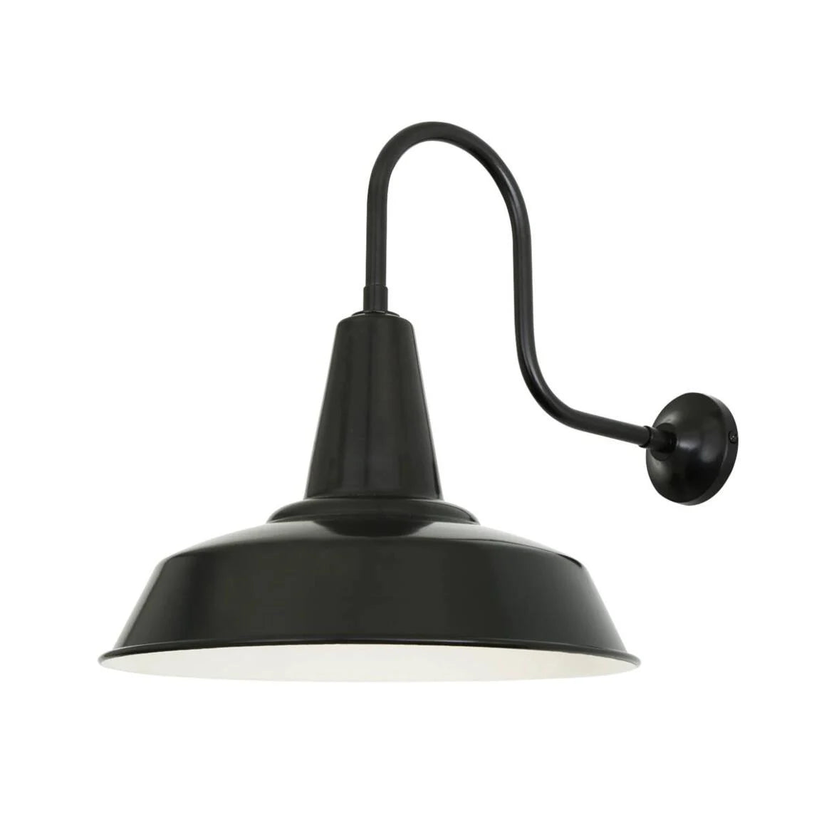 Hex Industrial Factory Swan Neck Wall Light 30.5cm